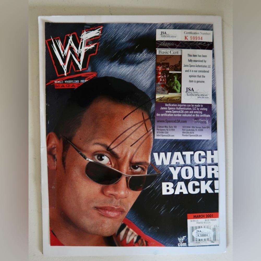 AUTOGRAPHED (verified) WWF Magazine with The Rock Cover